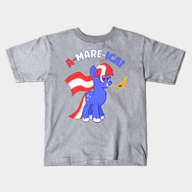 A-MARE-ICA! Kids T-Shirt by pembrokewkorgi